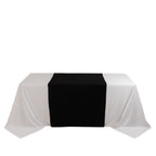 Wide Polyester 36"x72" Table Runner Black - Durable Trade Show Table Linen - Bell Racket Store