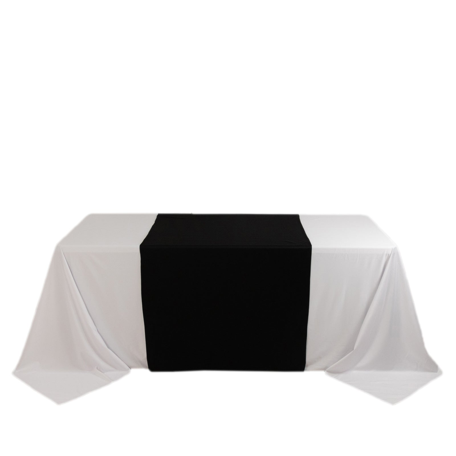 Wide Polyester 36"x72" Table Runner Black - Durable Trade Show Table Linen - Bell Racket Store