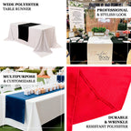 Wide Polyester 36"x72" Table Runner Black - Durable Trade Show Table Linen - Bell Racket Store