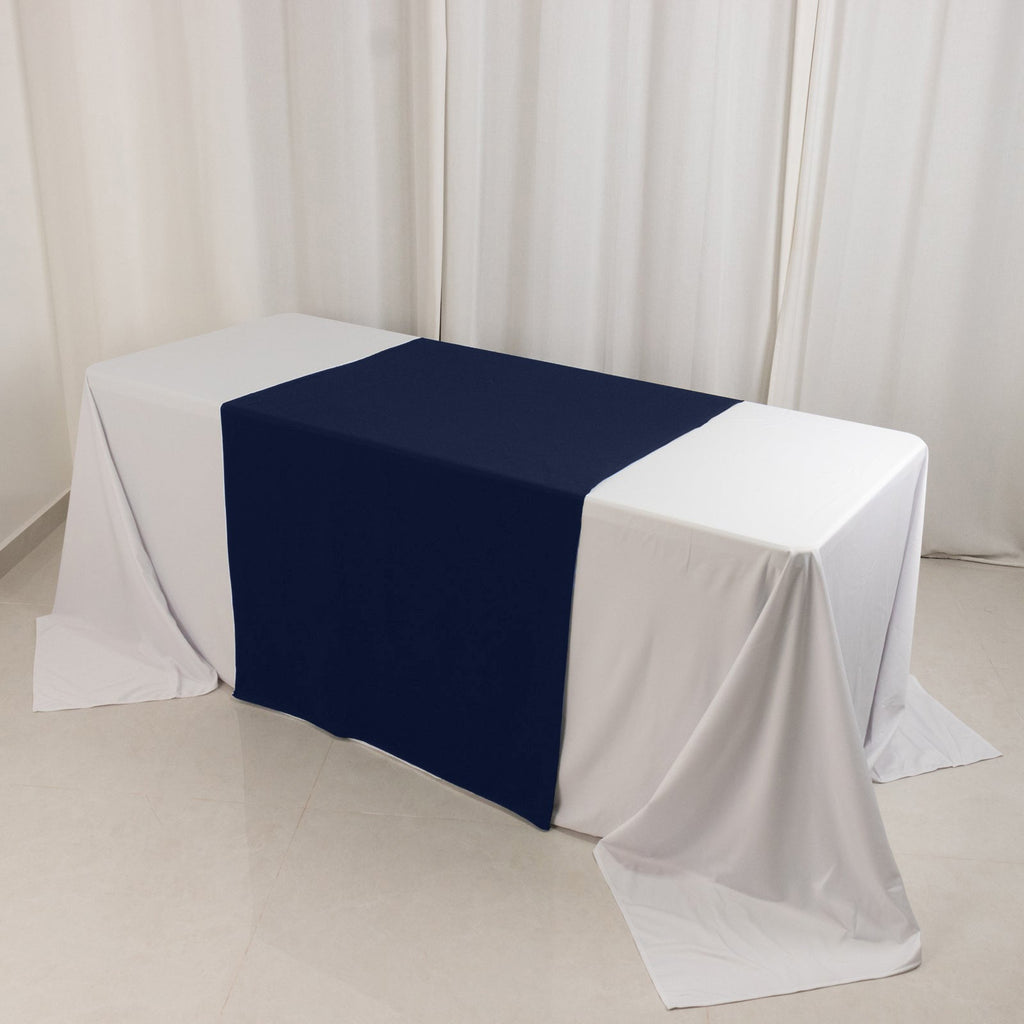 Wide Polyester 36"x72" Table Runner Navy Blue - Durable Trade Show Table Linen - Bell Racket Store