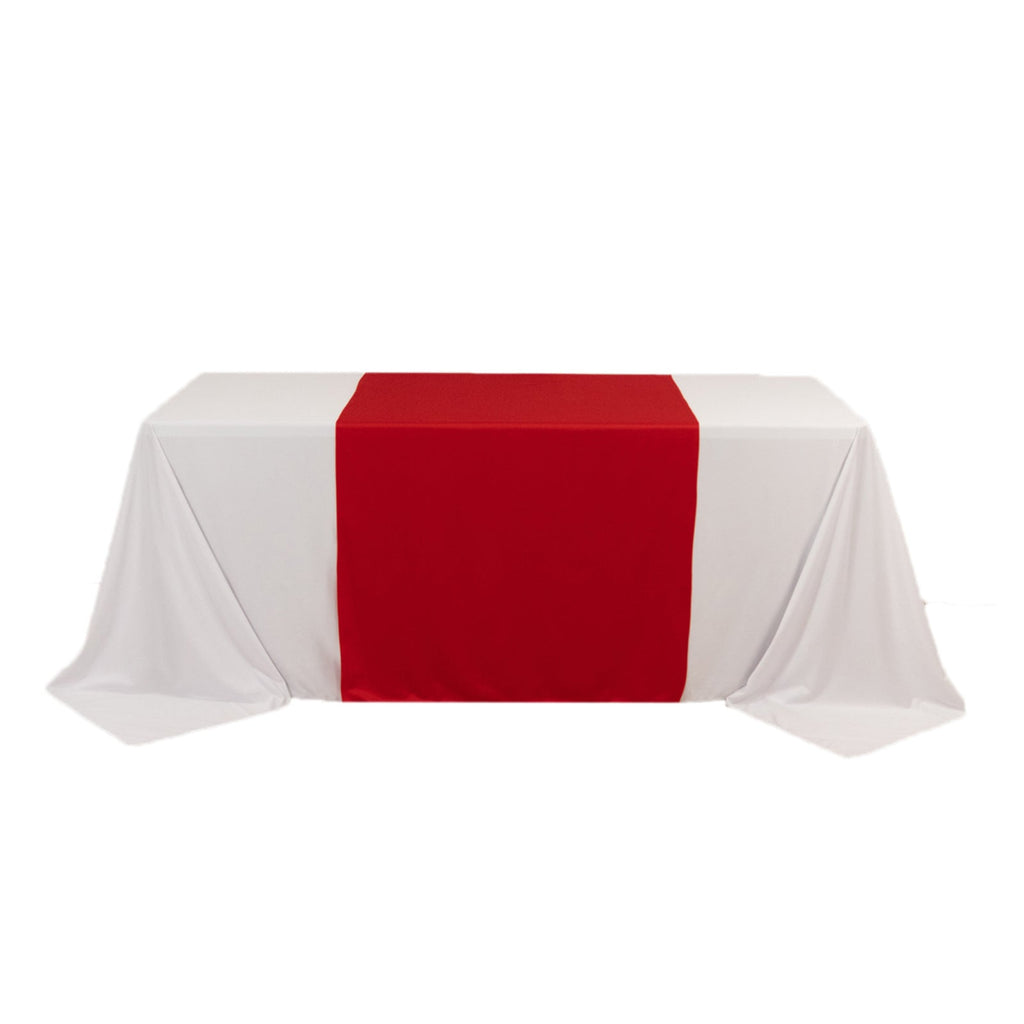Wide Polyester 36"x72" Table Runner Red - Durable Trade Show Table Linen - Bell Racket Store