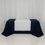 Wide Polyester 36"x72" Table Runner White - Durable Trade Show Table Linen - Bell Racket Store