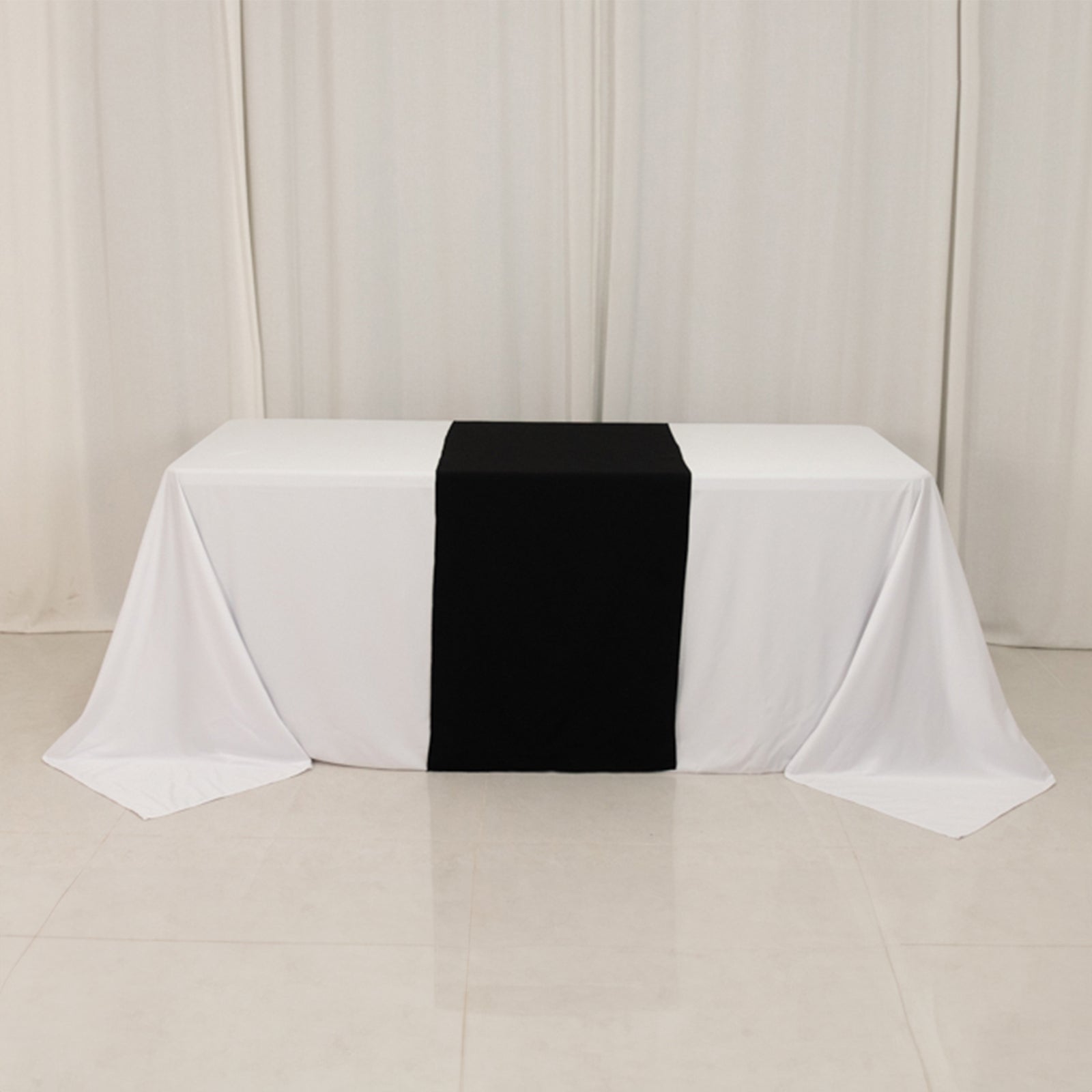 Wide Premium Polyester 24"x72" Table Runner Black - Sublimation Printable Banner - Bell Racket Store