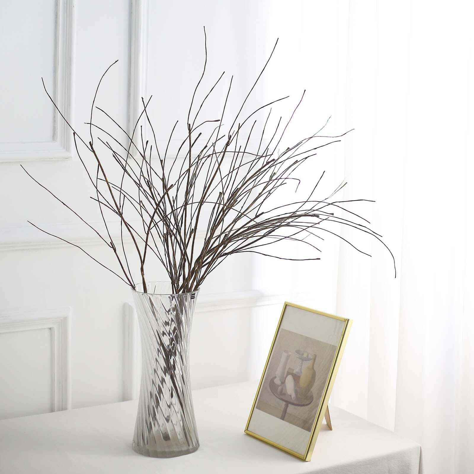 10-Pack Faux Willow Tree Branch Decor - Long Flexible Artificial Twig Stems for DIY Crafts Floral Bouquets & Event Decorations 37"