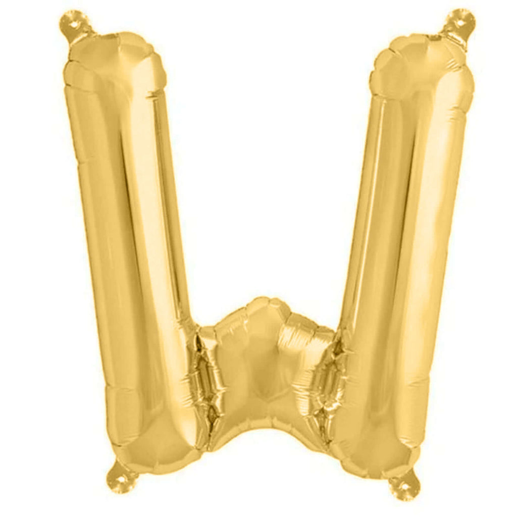 13" Matte Gold Letter and Number Balloons, Mylar Foil Balloons