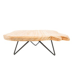 Wooden Cake Cupcake Stand Natural Wood Slice Design - Cheese Board Serving Tray with Hairpin Legs 12" Square - Bell Racket Store