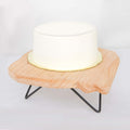 Wooden Cake Cupcake Stand Natural Wood Slice Design - Cheese Board Serving Tray with Hairpin Legs 12" Square - Bell Racket Store