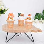 Wooden Cake Cupcake Stand Natural Wood Slice Design - Cheese Board Serving Tray with Hairpin Legs 12" Square - Bell Racket Store