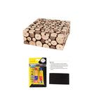 Wooden Cake Stand 14"x14" Square Design Rustic Natural Slices - Farmhouse Display Box Pedestal Riser - Bell Racket Store