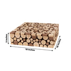 Wooden Cake Stand 18"x18" Square Design Rustic Natural Slices - Farmhouse Display Box Pedestal Riser - Bell Racket Store