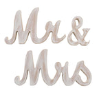 Wooden "Mr & Mrs" Freestanding Letters Whitewashed - Rustic Farmhouse Wedding Table Display Signs - Bell Racket Store