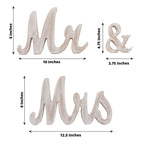 Wooden "Mr & Mrs" Freestanding Letters Whitewashed - Rustic Farmhouse Wedding Table Display Signs - Bell Racket Store