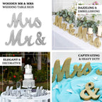 Wooden "Mr & Mrs" Freestanding Letters Whitewashed - Rustic Farmhouse Wedding Table Display Signs - Bell Racket Store