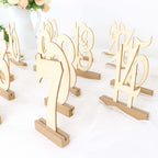 20-Pack Wooden Wedding Table Numbers Natural 1-20 with Holder Base - Perfect Rustic Signs for Receptions 6"