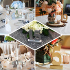 20-Pack Wooden Wedding Table Numbers Natural 1-20 with Holder Base - Perfect Rustic Signs for Receptions 6"