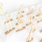 20-Pack Wooden Wedding Table Numbers Natural 1-20 with Holder Base - Perfect Rustic Signs for Receptions 6"