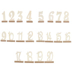 20-Pack Wooden Wedding Table Numbers Natural 1-20 with Holder Base - Perfect Rustic Signs for Receptions 6"