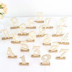 20-Pack Wooden Wedding Table Numbers Natural 1-20 with Holder Base - Perfect Rustic Signs for Receptions 6"