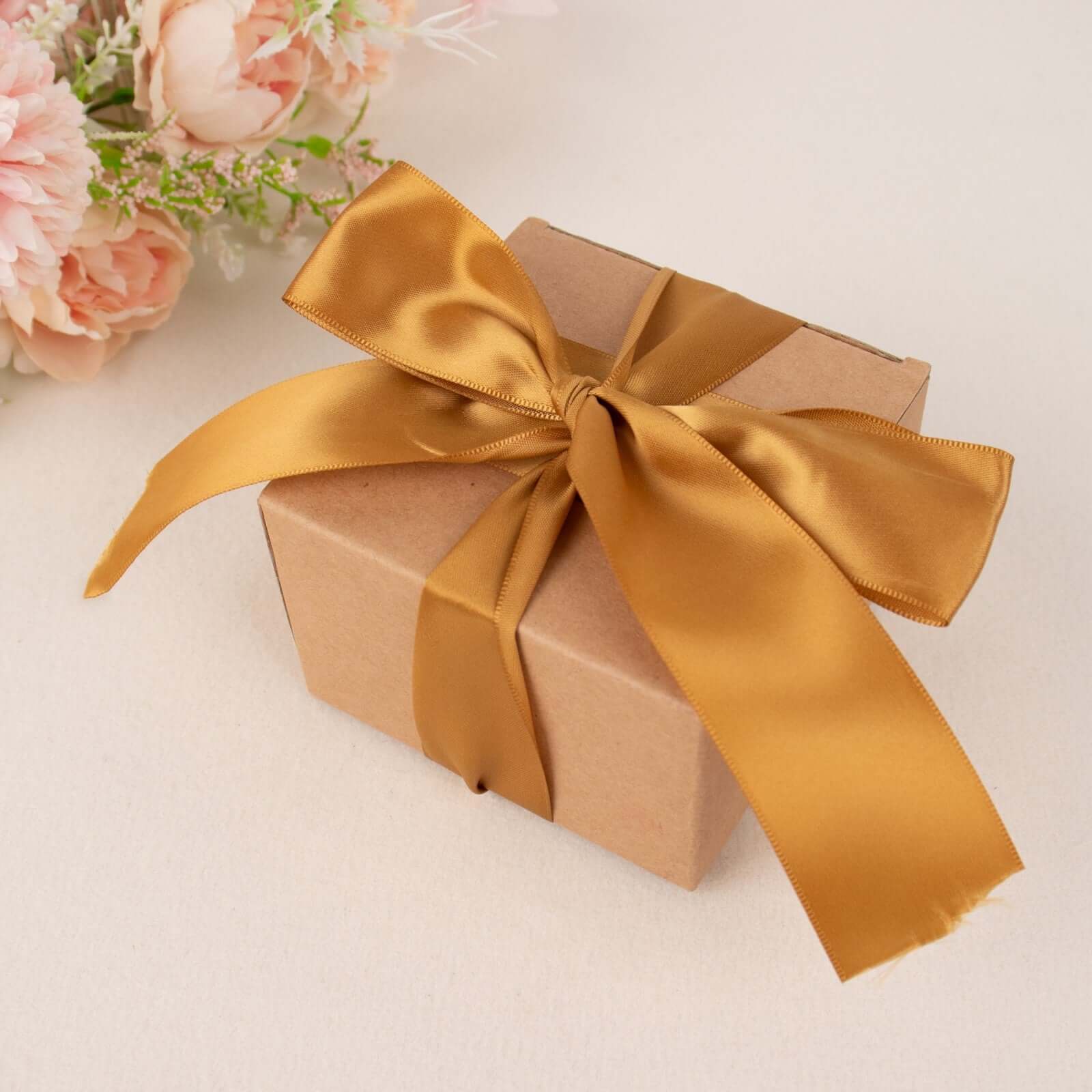 50 Yards 1.5" Gold Single Face Decorative Satin Ribbon