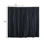 2 Pack Black Scuba Polyester Event Curtain Drapes, Durable Flame Resistant Backdrop Event Panels Wrinkle Free with Rod Pockets - 10ftx10ft