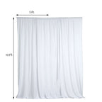 2 Pack White Scuba Polyester Event Curtain Drapes, Durable Flame Resistant Backdrop Event Panels Wrinkle Free with Rod Pockets - 10ftx10ft