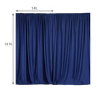 2 Pack Navy Blue Scuba Polyester Event Curtain Drapes, Durable Flame Resistant Backdrop Event Panels Wrinkle Free with Rod Pockets - 10ftx10ft