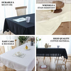 100% Cotton 60"x102" Rectangle Tablecloth White Linen - Soft & Breathable Table Cover