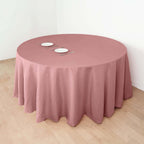 Polyester 132" Round Tablecloth Dusty Rose - Seamless Chic Table Cover