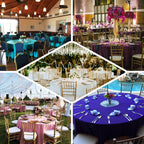 Polyester 132" Round Tablecloth Violet Amethyst - Seamless Chic Table Cover