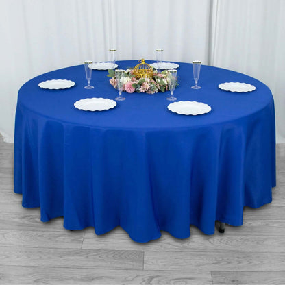 Premium Polyester 108" Round Tablecloth Royal Blue - Wrinkle-Resistant 220GSM Table Cover
