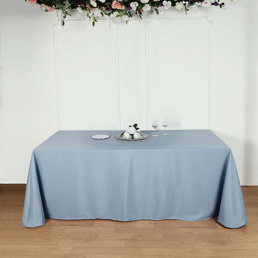 Polyester 90"x132" Rectangle Tablecloth Dusty Blue - Seamless Wrinkle-Resistant Table Cover