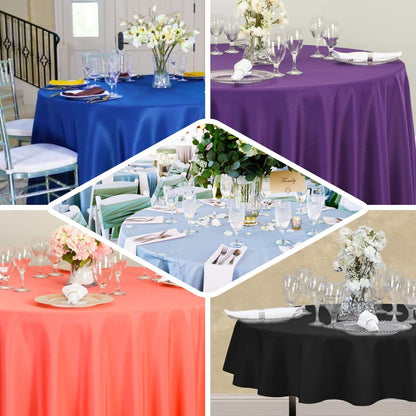 Premium Polyester 90" Round Tablecloth Champagne - Stain and Wrinkle-Resistant Design with 220GSM Thickness Table Cover