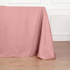 Polyester 90"x132" Rectangle Tablecloth Dusty Rose - Seamless Wrinkle-Resistant Table Cover