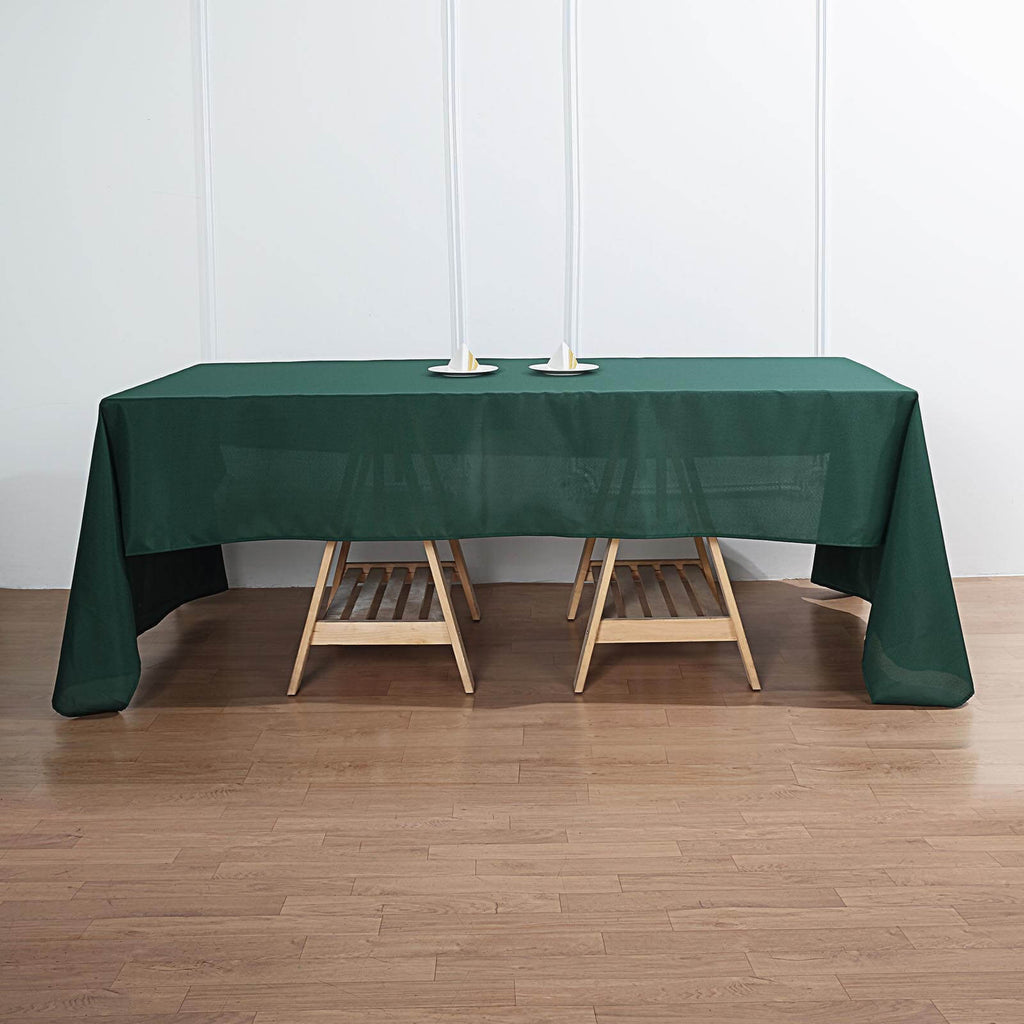 Polyester 60"x126" Rectangle Tablecloth Hunter Emerald Green - Wrinkle-Resistant Table Cover