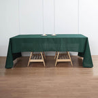 Polyester 60"x126" Rectangle Tablecloth Hunter Emerald Green - Wrinkle-Resistant Table Cover