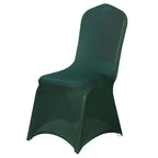 Spandex Chair Cover for Banquet Chairs Hunter Emerald Green - Stretch 160GSM Fabric with Slip-On Slipcover