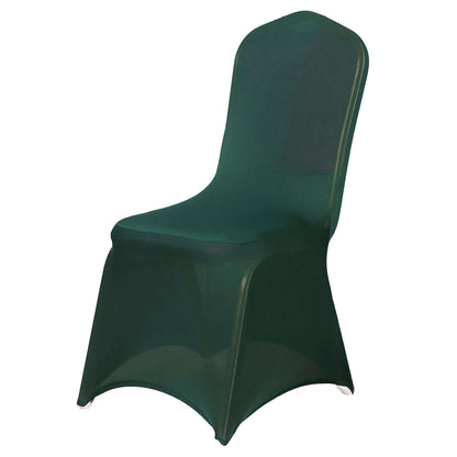 Spandex Chair Cover for Banquet Chairs Hunter Emerald Green - Stretch 160GSM Fabric with Slip-On Slipcover