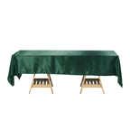 Satin Rectangular 60"x102" Tablecloth Hunter Emerald Green - Smooth and Lustrous Table Cover