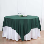 Polyester 70"x70" Table Overlay Square Tablecloth Hunter Emerald Green - Wrinkle-Resistant & Durable Table Cover