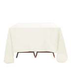 Premium Polyester 90"x90" Table Overlay Square Tablecloth Ivory 220GSM Wrinkle-Resistant Table Cover