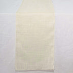 Faux Linen 12"x108" Table Runner Ivory - Slubby Textured & Wrinkle Resistant Table Decor