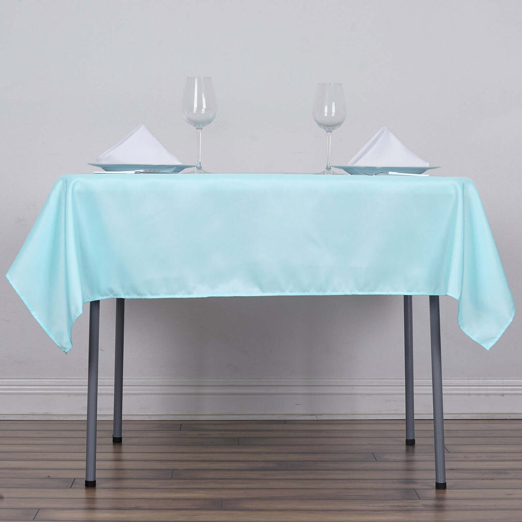 Polyester Square 54"x54" Tablecloth Light Blue - Wrinkle-Resistant & Durable Table Cover