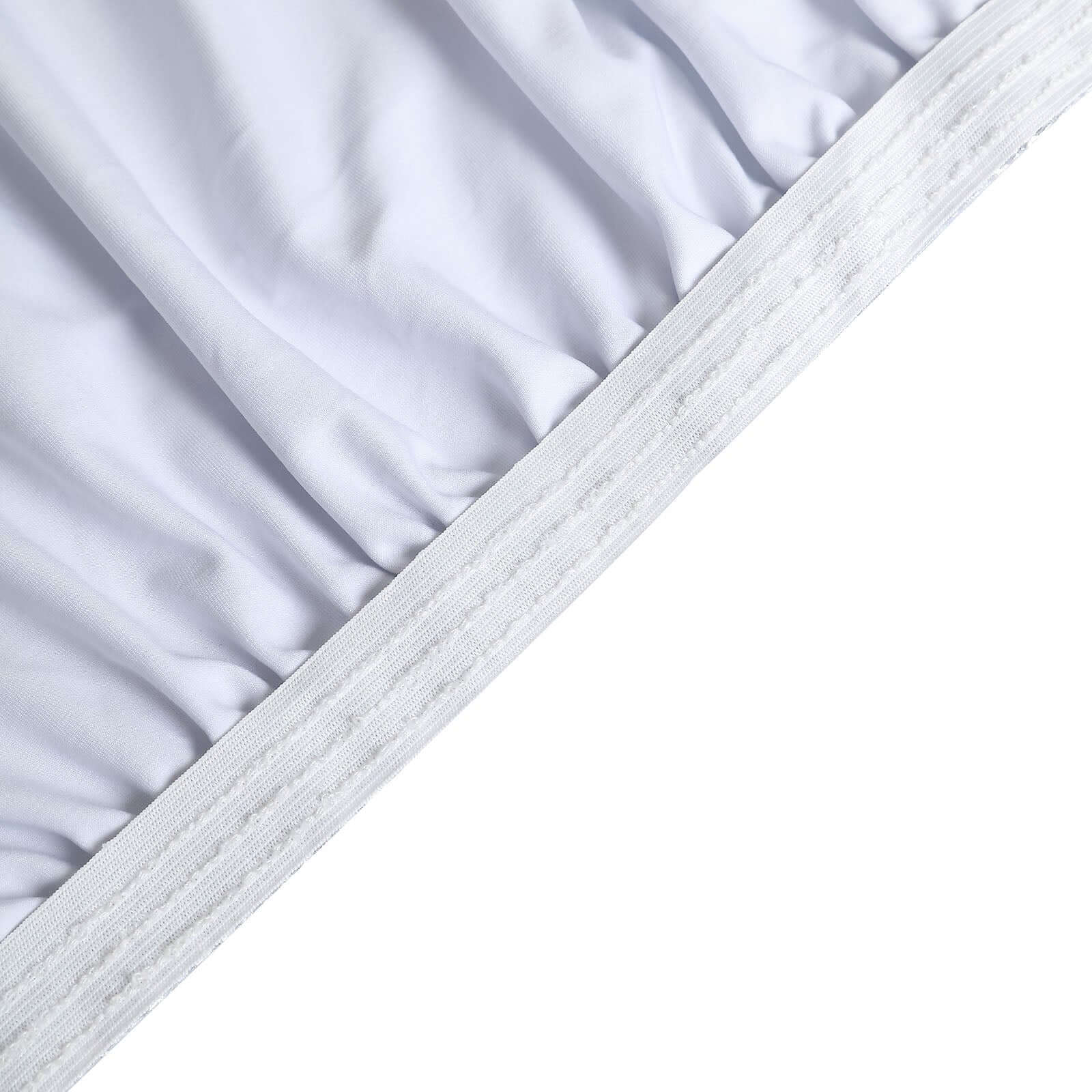 Stretch Spandex 72"x30" Rectangle Table Top Cover Metallic Silver - Easy to Install Fitted Table Topper Cap