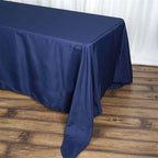 Polyester 90"x156" Rectangle Tablecloth Navy Blue - Seamless Wrinkle-Resistant Table Cover