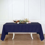 Polyester 60"x126" Rectangle Tablecloth Navy Blue - Wrinkle-Resistant Table Cover