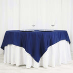 Polyester 70"x70" Table Overlay Square Tablecloth Navy Blue - Wrinkle-Resistant & Durable Table Cover