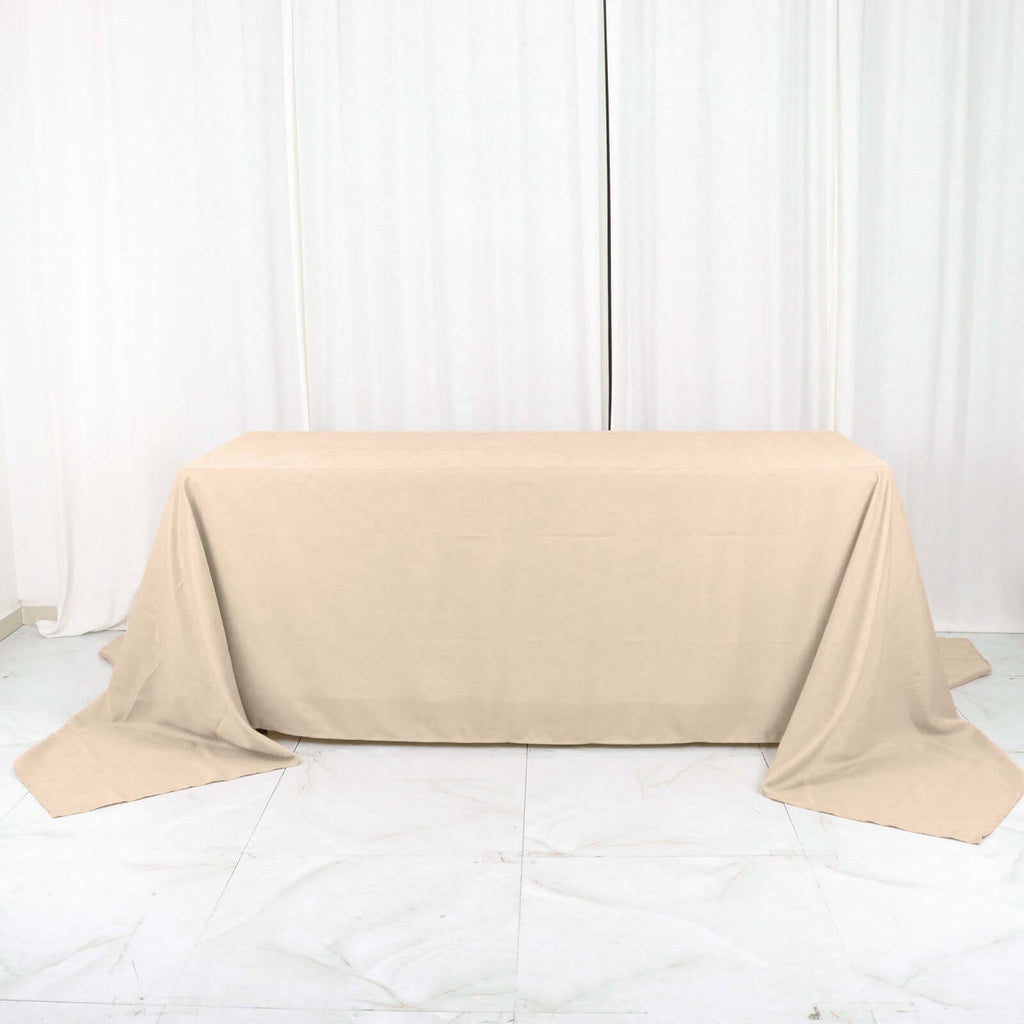 Polyester 90"x156" Rectangle Tablecloth Nude - Seamless Wrinkle-Resistant Table Cover