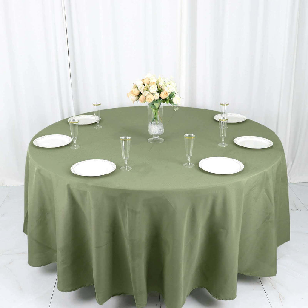Polyester 108" Round Tablecloth Dusty Sage Green - Wrinkle-Resistant Table Cover