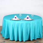 Polyester 108" Round Tablecloth Turquoise - Wrinkle-Resistant Table Cover