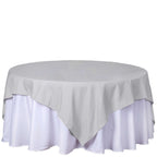 Polyester 70"x70" Table Overlay Square Tablecloth Silver - Wrinkle-Resistant & Durable Table Cover